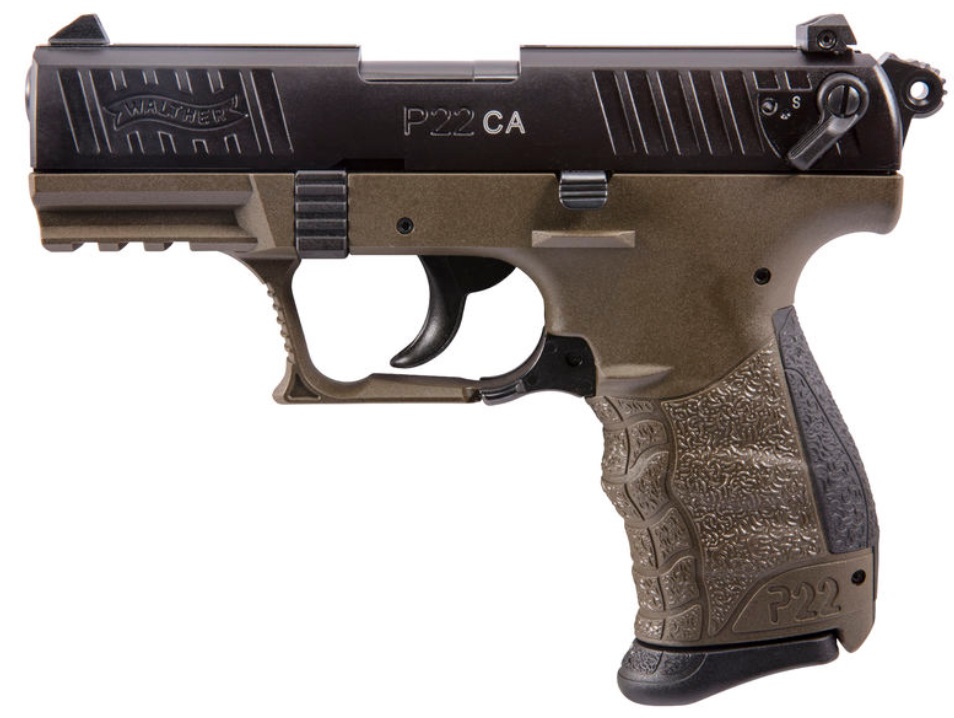 Walther 5120338 P22 Military 22 LR 3.42" O.D. Green Semi-Auto Pistol-img-0